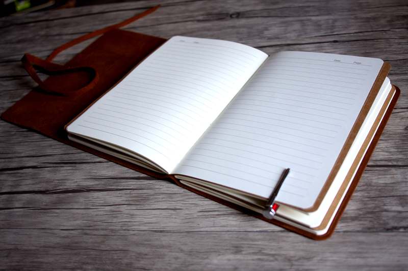 Custom Saddle Brown Full Grain Leather Bound Journal – Personalized