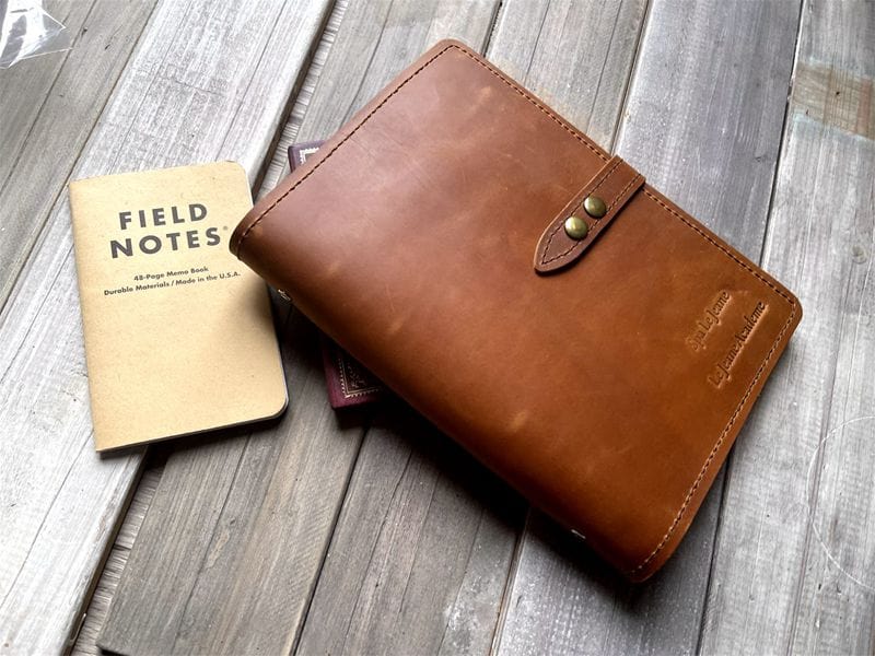 Personalized Saddle Brown Leather Refillable Ring Binder Notebook – A5, B5, A4