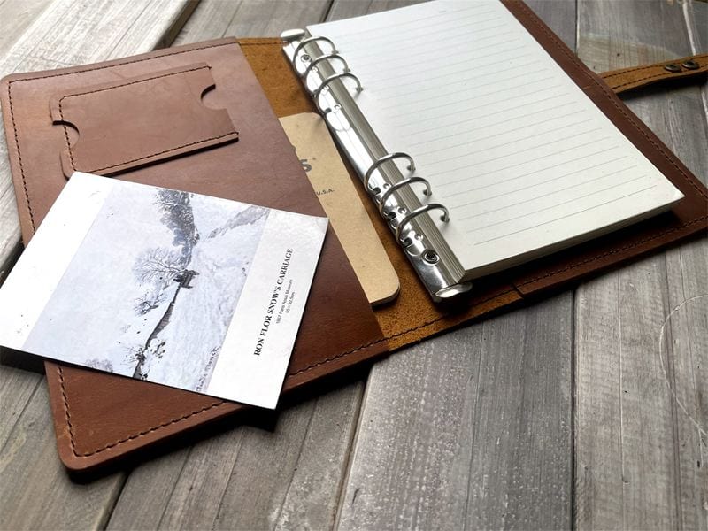 Personalized Saddle Brown Leather Refillable Ring Binder Notebook – A5, B5, A4