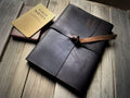 Personalized Dark Coffee Leather Bound Art Journal – A5, B5, A4