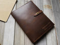 Personalized Rustic Brown Leather MacBook Air 15" Case – Handmade, Custom Fit for M1/M2