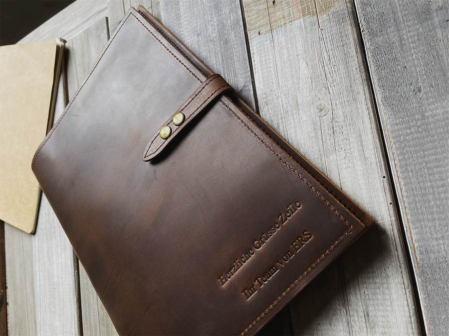 Personalized Rustic Brown Leather MacBook Air 15" Case – Handmade, Custom Fit for M1/M2