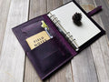 Personalized Purple Refillable Leather Journal Binder – A4, A5, B5 Sizes