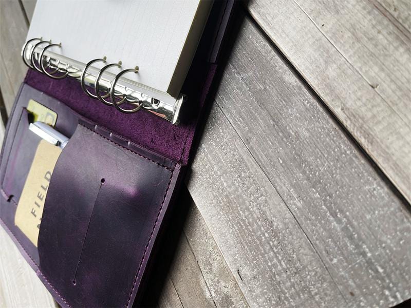 Personalized Purple Refillable Leather Journal Binder – A4, A5, B5 Sizes