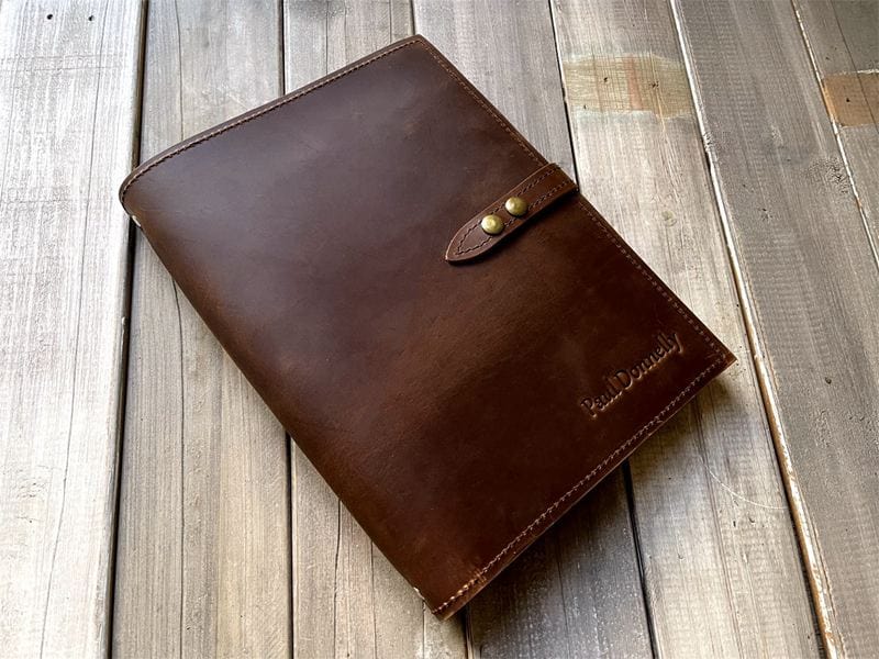 Personalized Refillable Full-Grain Leather Binder Folio – Multiple Sizes