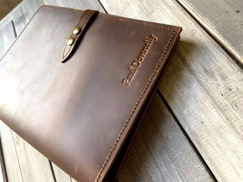Personalized Refillable Full-Grain Leather Binder Folio – Multiple Sizes