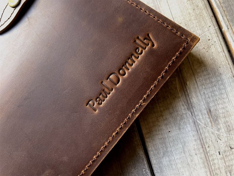 Personalized Refillable Full-Grain Leather Binder Folio – Multiple Sizes