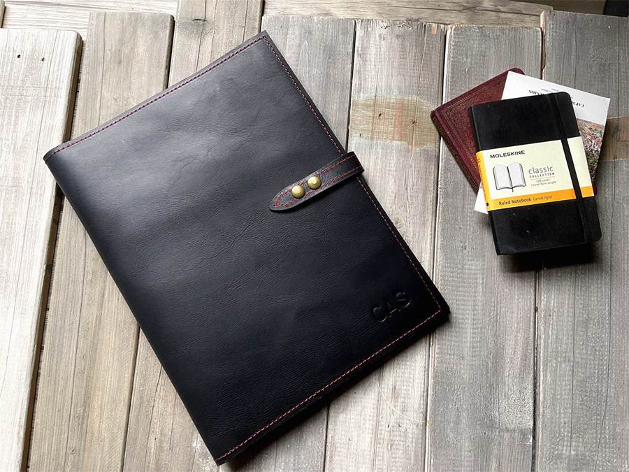 Personalized Black Leather MacBook Case - 14/15/16 "Pro Air, M2/M3