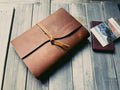 Custom Saddle Brown Full Grain Leather Bound Journal – Personalized