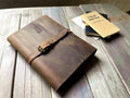 Distressed Vintage Brown Leather Journal with Buckle Closure – Handmade