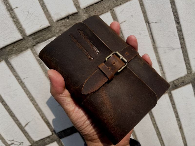 Rustic Brown Small Pocket Leather Journal – Full Grain, Buckle Closure