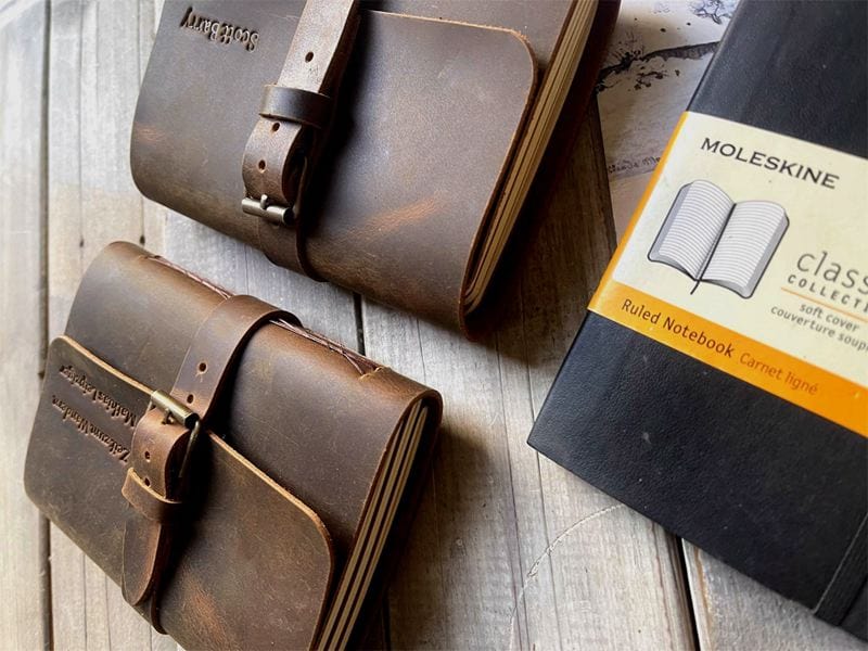 Rustic Brown Small Pocket Leather Journal – Full Grain, Buckle Closure