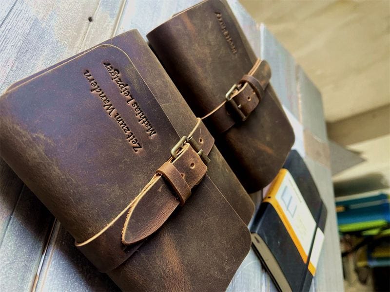 Rustic Brown Small Pocket Leather Journal – Full Grain, Buckle Closure