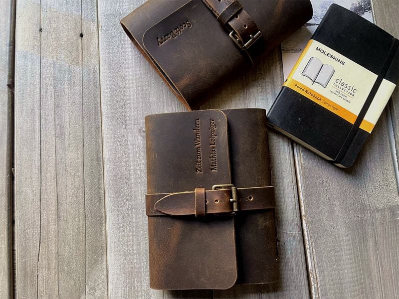 Rustic Brown Small Pocket Leather Journal – Full Grain, Buckle Closure